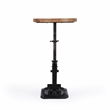 Beaumont Lane Modern Adjustable Metal Pedestal Side Table in Brown