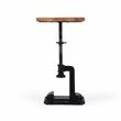 Beaumont Lane Modern Adjustable Metal Pedestal Side Table in Brown