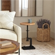 Beaumont Lane Modern Adjustable Metal Pedestal Side Table in Brown