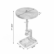 Beaumont Lane Modern Adjustable Metal Pedestal Side Table in Brown
