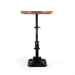Beaumont Lane Modern Adjustable Metal Pedestal Side Table in Brown