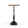 Beaumont Lane Modern Adjustable Metal Pedestal Side Table in Brown