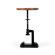Beaumont Lane Modern Adjustable Metal Pedestal Side Table in Brown