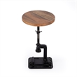 Beaumont Lane Modern Adjustable Metal Pedestal Side Table in Brown