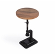 Beaumont Lane Modern Adjustable Metal Pedestal Side Table in Brown