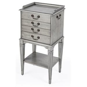 Beaumont Lane Traditional 4-Drawer Wood Chest in Powder Gray