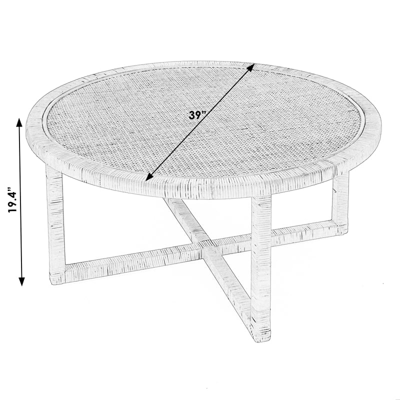 Beaumont Lane Coastal Rattan Round Coffee Table - Natural Rattan