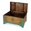 Beaumont Lane Mango Wood Blue Coffee Table Rectangular Hand-Painted 32