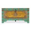 Beaumont Lane Mango Wood Blue Coffee Table Rectangular Hand-Painted 32