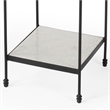 Beaumont Lane Transitional Outdoor Marble & Iron Side Table In Black