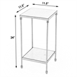Beaumont Lane Transitional Outdoor Marble & Iron Side Table In Black