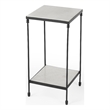 Beaumont Lane Transitional Outdoor Marble & Iron Side Table In Black