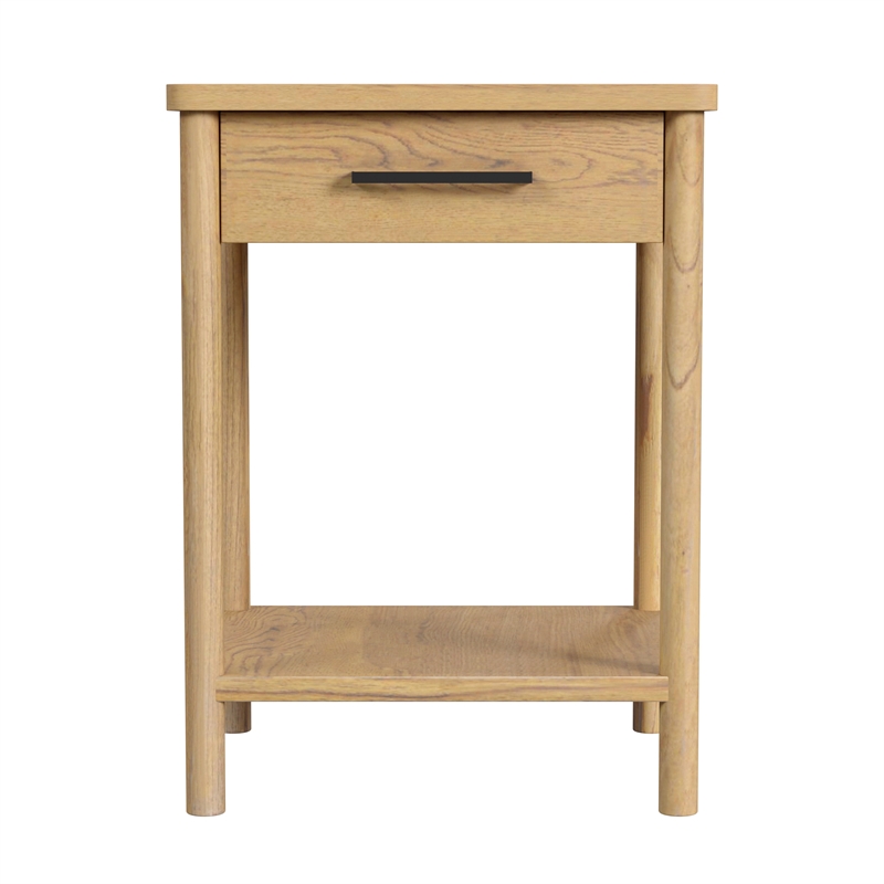 Beaumont Lane Modern 1-Drawer Rounded Leg Wood Nightstand - Natural