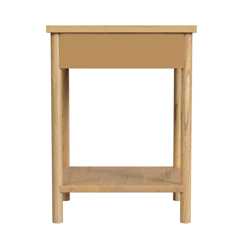 Beaumont Lane Modern 1-Drawer Rounded Leg Wood Nightstand - Natural