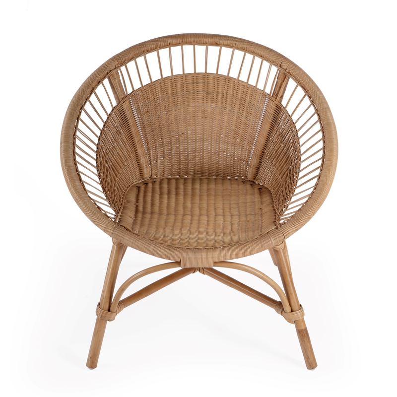 Beaumont Lane Transitional Woven Rattan Accent Chair - Natural
