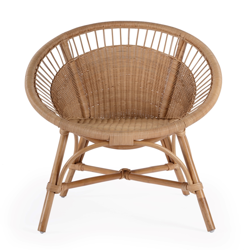Beaumont Lane Transitional Woven Rattan Accent Chair - Natural