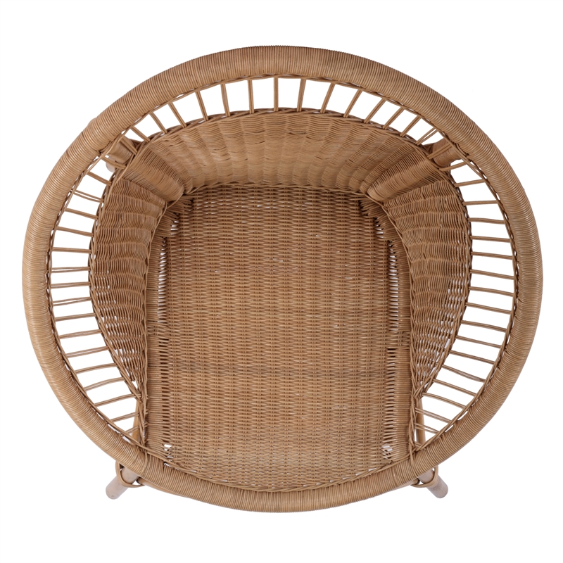 Beaumont Lane Transitional Woven Rattan Accent Chair - Natural