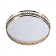 Beaumont Lane Modern Round Metal Serving Tray - Polished Gold