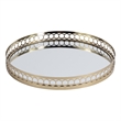Beaumont Lane Modern Round Metal Serving Tray - Polished Gold