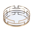 Beaumont Lane Modern Mirrored Round Serving Tray - Polished Gold