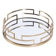 Beaumont Lane Modern Mirrored Round Serving Tray - Polished Gold