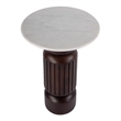 Beaumont Lane Transitional Marble and Wood Side Table - White/Light Beige
