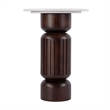 Beaumont Lane Transitional Marble and Wood Side Table - White/Light Beige