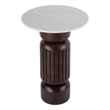 Beaumont Lane Transitional Marble and Wood Side Table - White/Light Beige