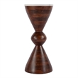 Beaumont Lane Contemporary Round Marble and Wood Side Table - Brown