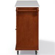 Beaumont Lane Transitional Wood Granite Top Kitchen Cart in Cherry/Gray