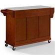 Beaumont Lane Transitional Wood Granite Top Kitchen Cart in Cherry/Gray