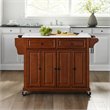 Beaumont Lane Transitional Wood Granite Top Kitchen Cart in Cherry/Gray