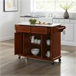 Beaumont Lane Transitional Wood Granite Top Kitchen Cart in Cherry/Gray