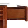 Beaumont Lane Transitional Wood Granite Top Kitchen Cart in Cherry/Gray