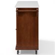 Beaumont Lane Transitional Wood Granite Top Kitchen Cart in Mahogany/White