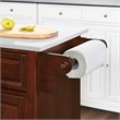 Beaumont Lane Transitional Wood Granite Top Kitchen Cart in Mahogany/White