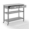 Beaumont Lane Modern Stainless Steel Top Kitchen Cart in Gray