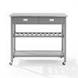 Beaumont Lane Modern Stainless Steel Top Kitchen Cart in Gray
