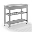 Beaumont Lane Modern Stainless Steel Top Kitchen Cart in Gray