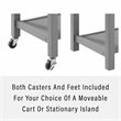 Beaumont Lane Modern Stainless Steel Top Kitchen Cart in Gray
