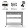 Beaumont Lane Modern Stainless Steel Top Kitchen Cart in Gray