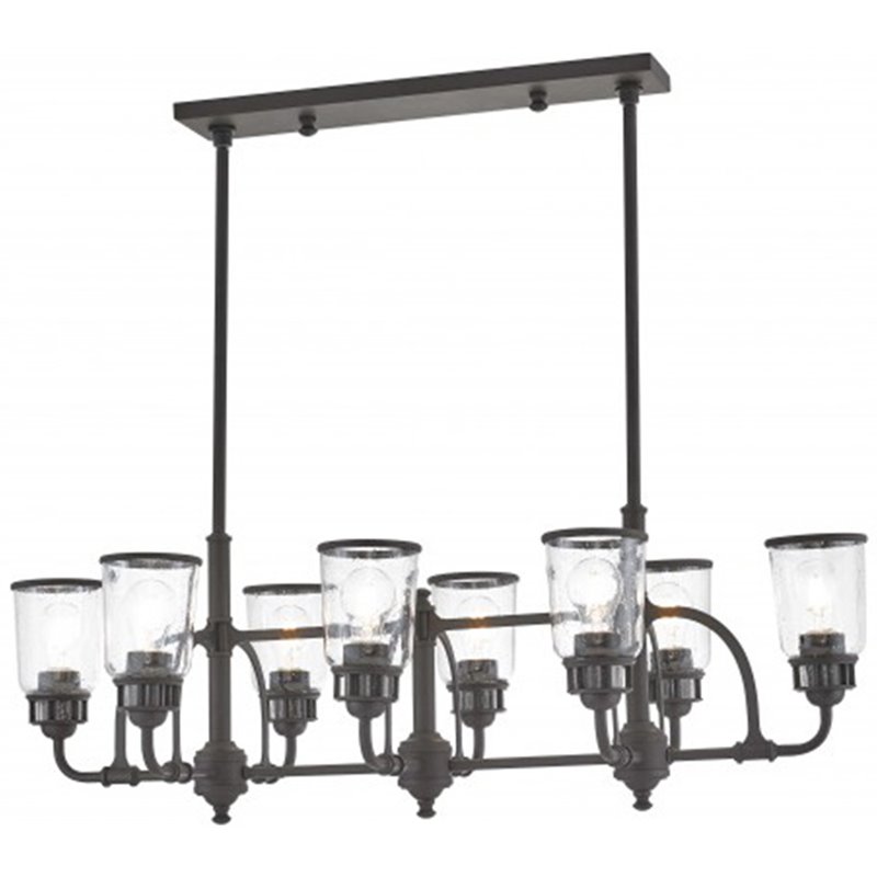 Beaumont Lane Contemporary 8 Light Linear Chandelier in Bronze