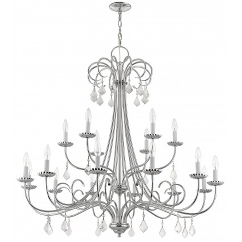 Beaumont Lane Contemporary 18 Light Foyer Chandelier in Polished Chrome