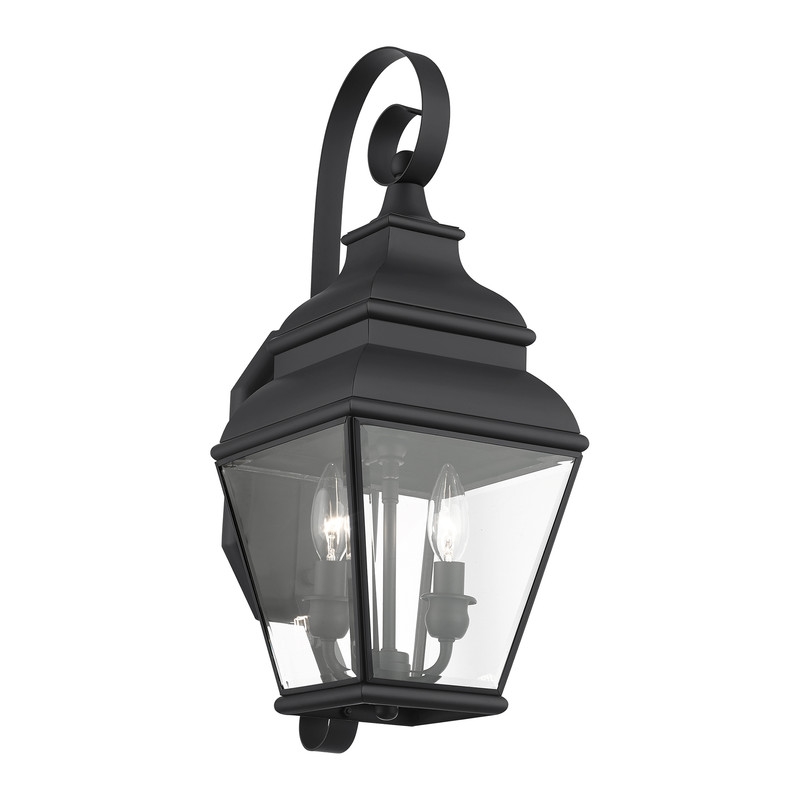 Beaumont Lane Contemporary 2 Light Outdoor Wall Lantern in Black