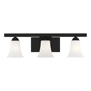Beaumont Lane Contemporary Steel 3 Light Bath Vanity in Black