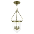 Beaumont Lane Contemporary 3 Light Antique Brass Chain Lantern