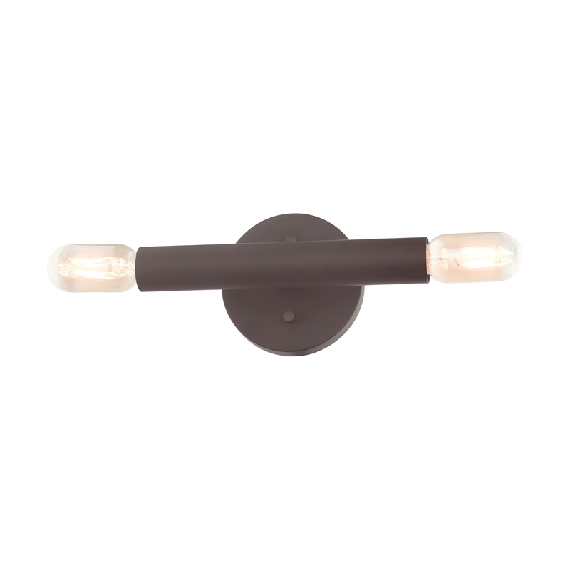 Beaumont Lane Mid-Century 2-Light Metal ADA Wall Sconce in Bronze