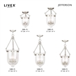 Beaumont Lane Contemporary 3 Light Brushed Nickel Chain Lantern