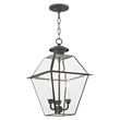 Beaumont Lane Contemporary Outdoor Chain Lantern in Charcoal