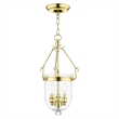 Beaumont Lane Contemporary 3 Light Polished Brass Chain Lantern